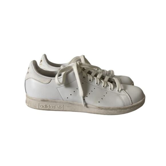 Adidas Stan Smith Men's 6.5 Women's 7.5 White Gold Sneakers Athletic Shoe Unisex - Picture 1 of 13